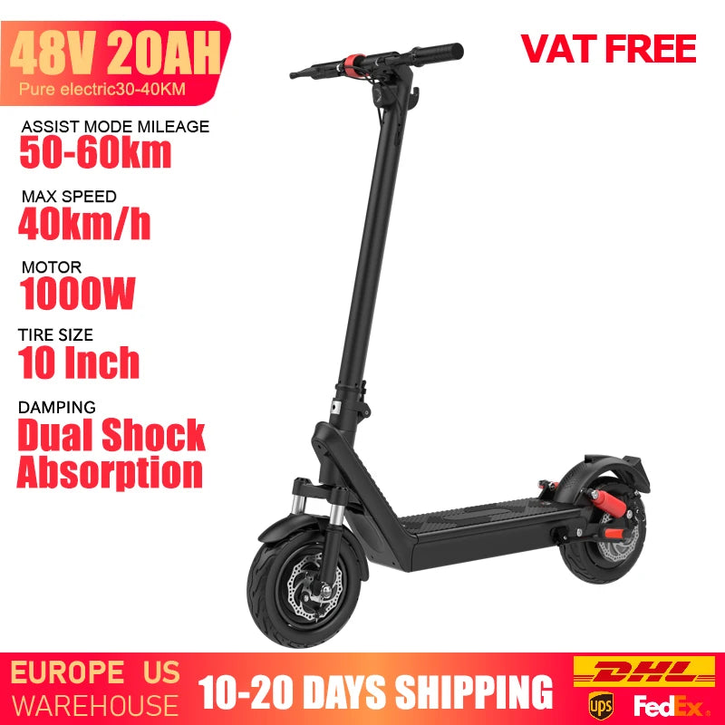 HUANCI X9B 1000W Electric Scooter e scooter 48V20AH foldable Escooter escooters 40km/h scooter electric 10inch E-Scooter adults