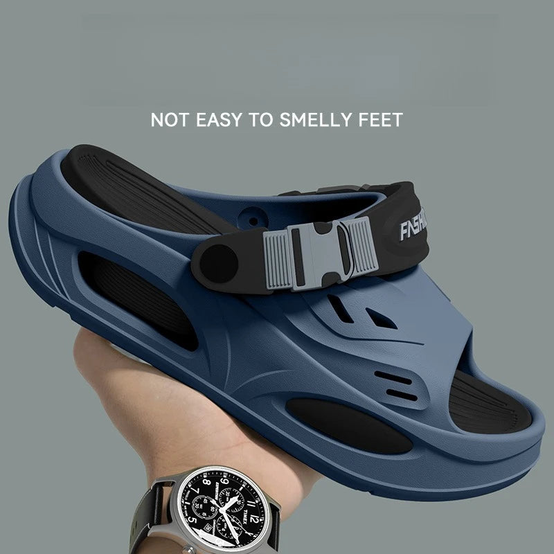Non-Slip and Non-Smelly Foot Slippers Men's Summer New Wear-Resistant Thick-Bottomed Two-Wear Design Shit-Stepping EVA Sandals