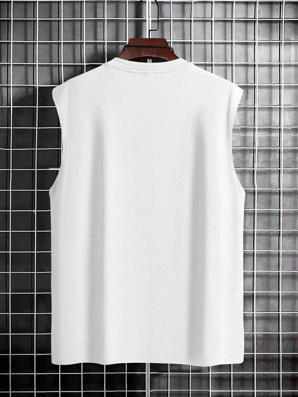 100% pure cotton men's summer fashion casual sports loose California letter print fitness breathable round neck sleeveless vest