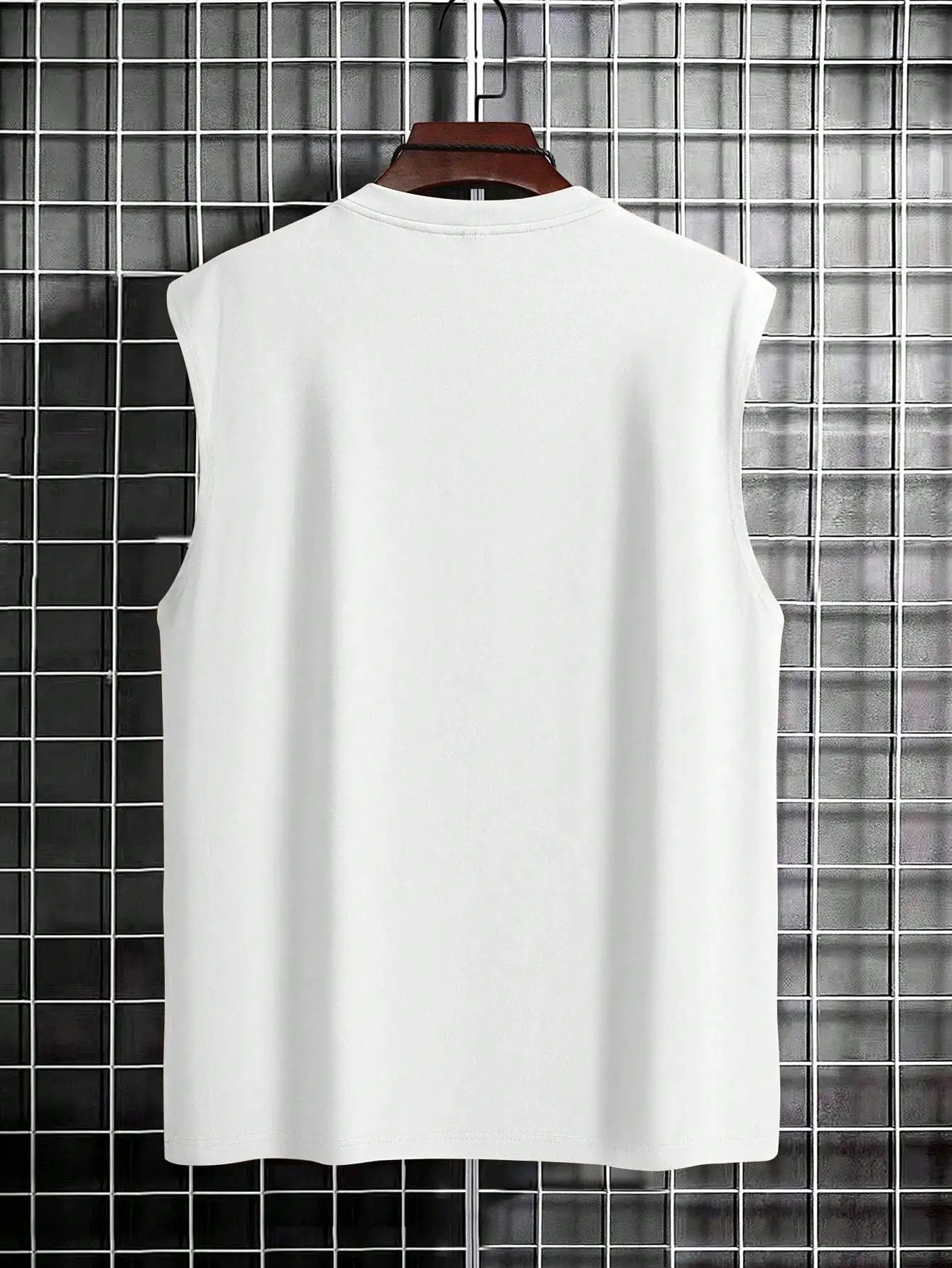 100% pure cotton men's summer fashion casual sports loose California letter print fitness breathable round neck sleeveless vest