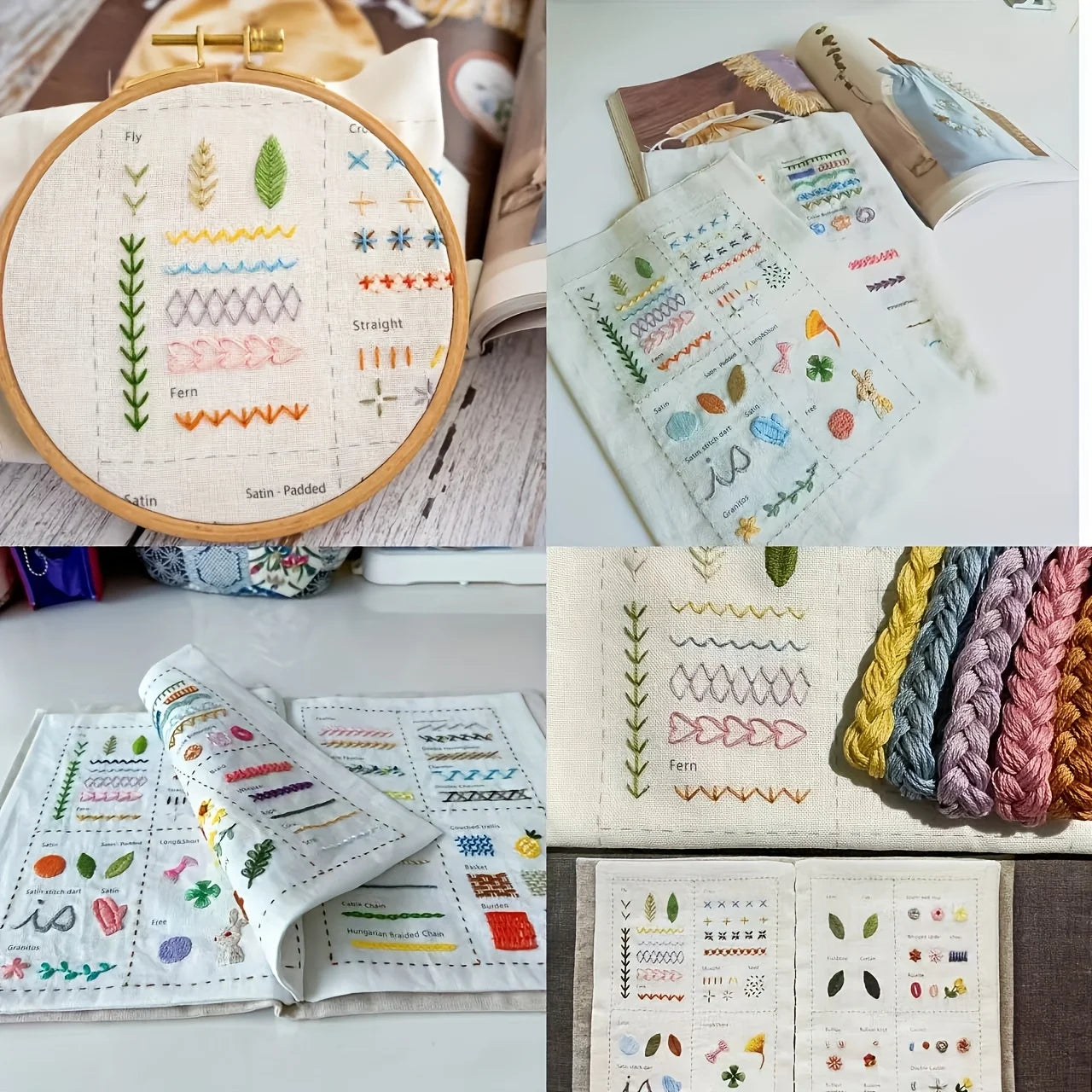 1 set of embroidery embroidery books, stitch books, DIY stitch books, embroidery sewing books, embroidery sewing books, embroide