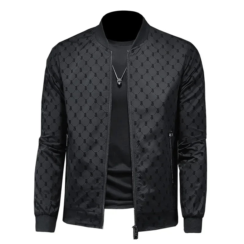 Brand handsome men's slim fit thin jacket, high-quality baseball uniform, casual personalized jacket, fashionable zipper top