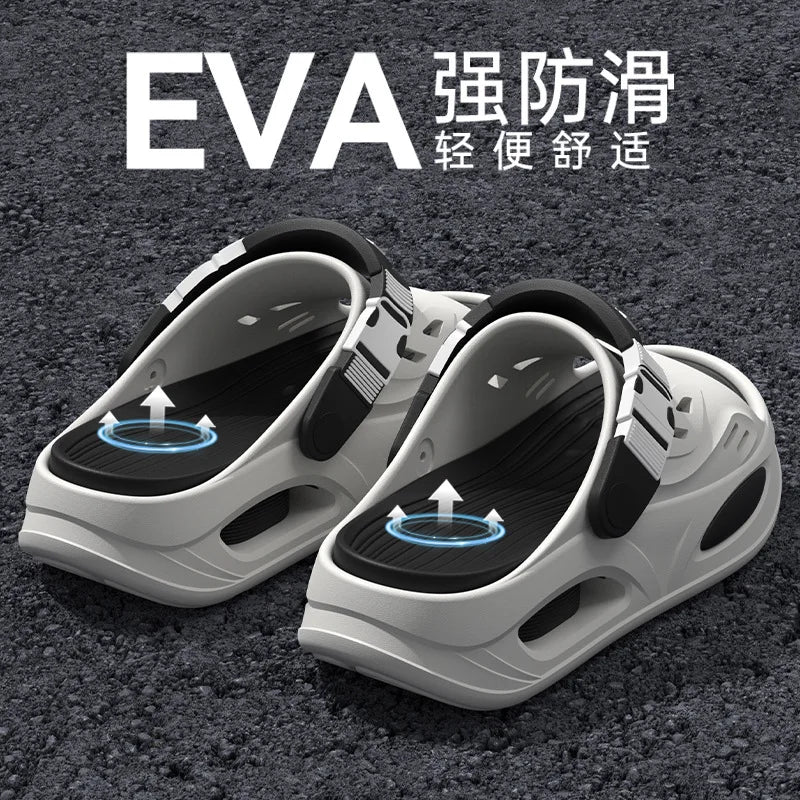 Non-Slip and Non-Smelly Foot Slippers Men's Summer New Wear-Resistant Thick-Bottomed Two-Wear Design Shit-Stepping EVA Sandals