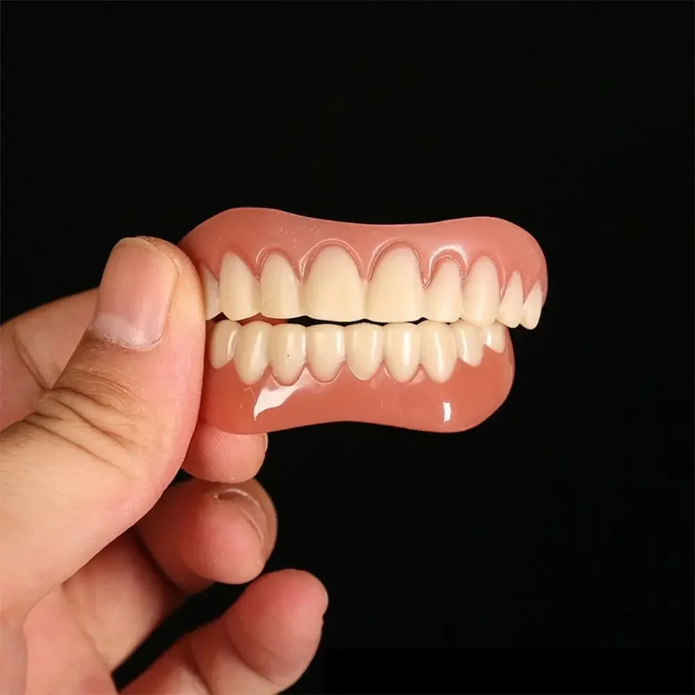 Comfortable snap-on veneers with secure fitting, upper & lower temporary cosmetic teeth, a natural and flawless smile. H2931-26