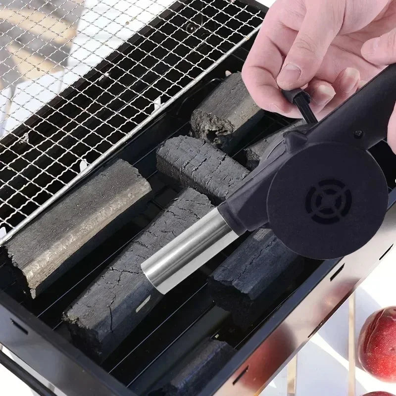 BBQ Fan Air Blower Fast Fire Starter Portable Manual Hand Crank for Outdoor Picnic Camping Cooking Barbecue Charcoal Grills Stov