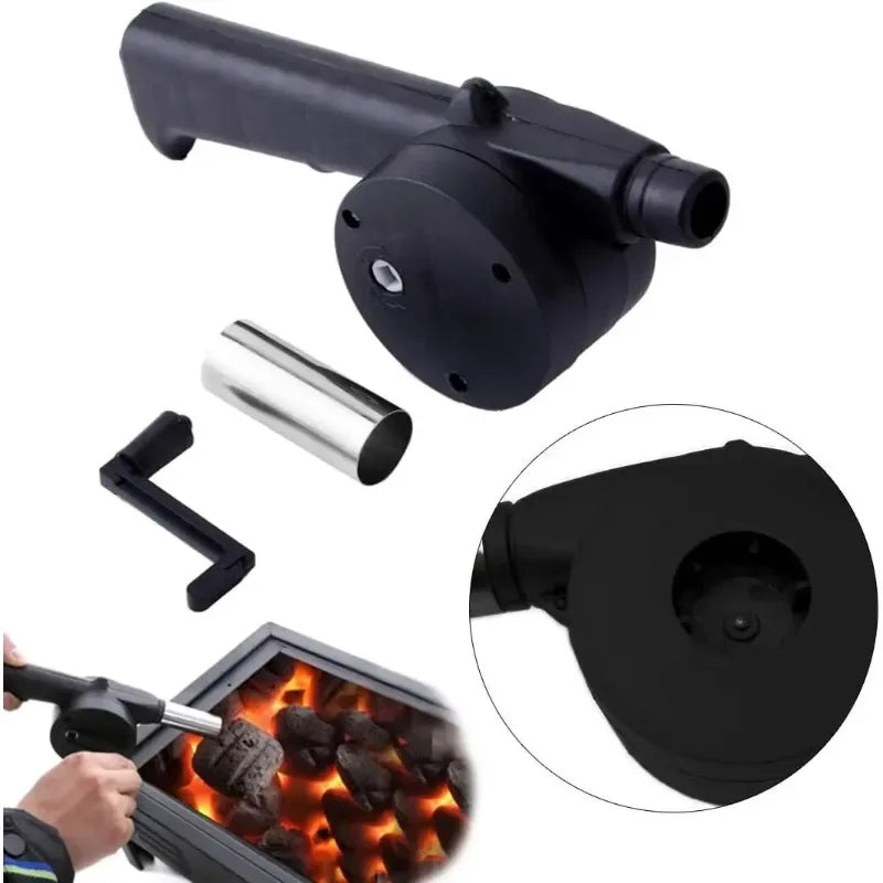 BBQ Fan Air Blower Fast Fire Starter Portable Manual Hand Crank for Outdoor Picnic Camping Cooking Barbecue Charcoal Grills Stov