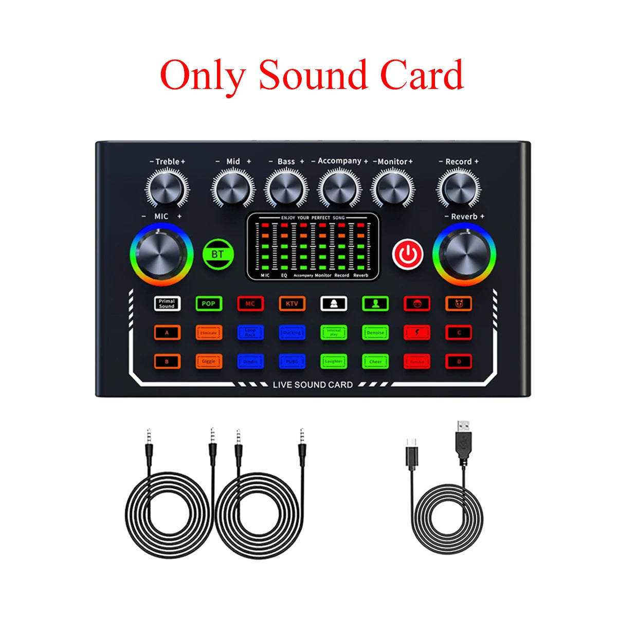 F009 Live Sound Card Broadcast quipment,Bluetooth Audio DJ Mixer with Microphone Set Device For Smartphone Live Streaming
