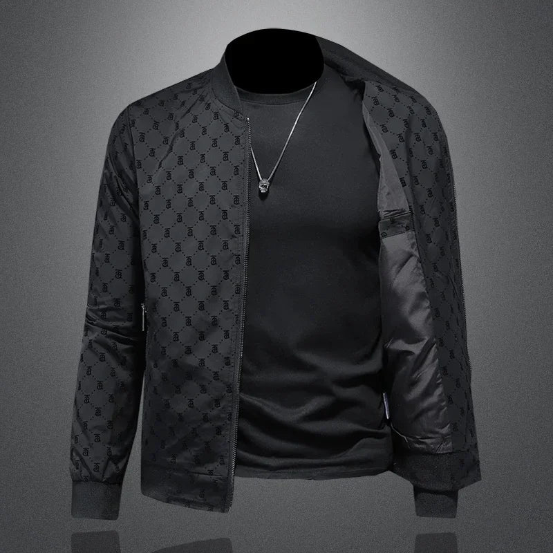 Brand handsome men's slim fit thin jacket, high-quality baseball uniform, casual personalized jacket, fashionable zipper top