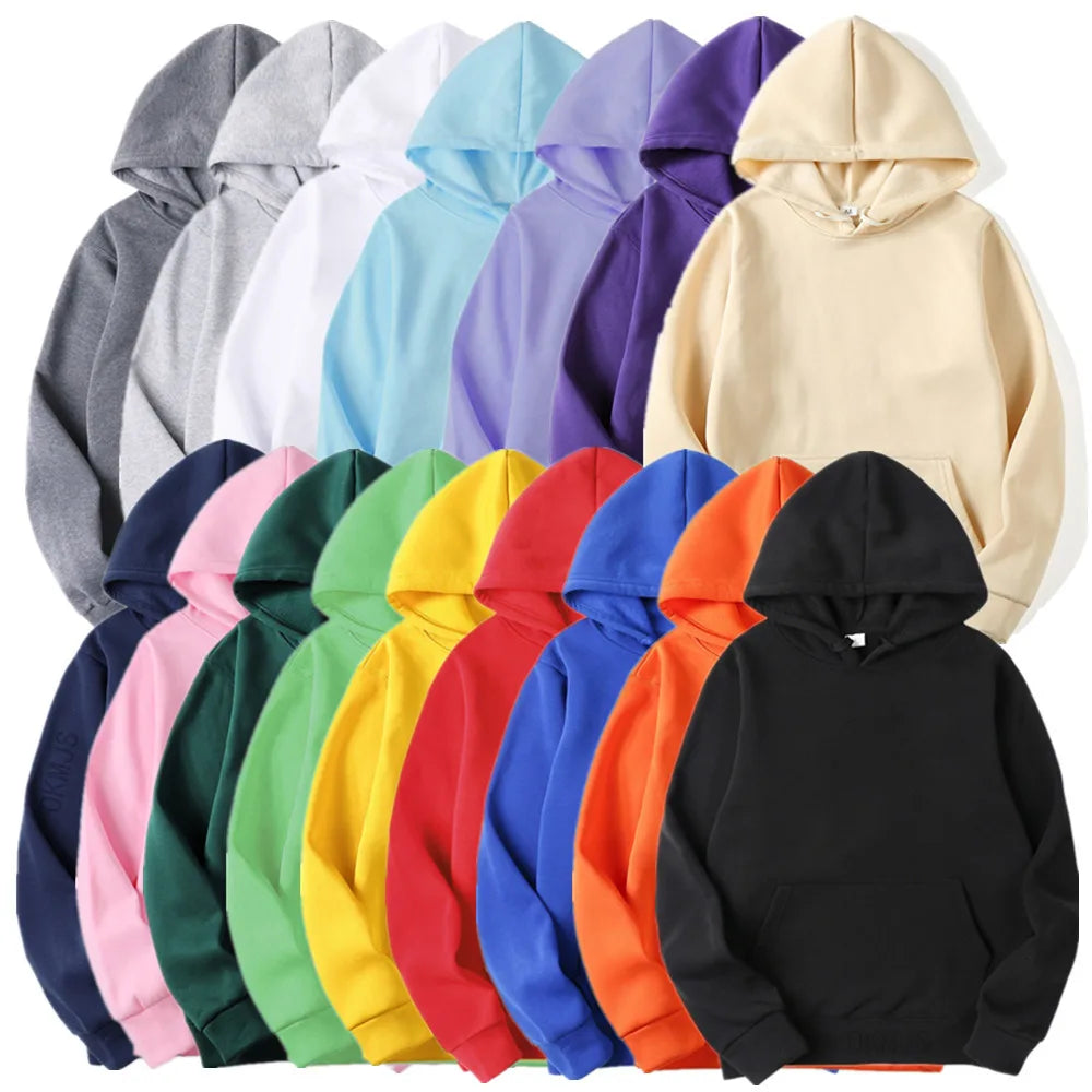 New Fashion Men's Women's Hoodies Spring Autumn Winter Casual Hoodies Sweatshirts Men Tops Solid Color Hoodie Sweatshirt Male