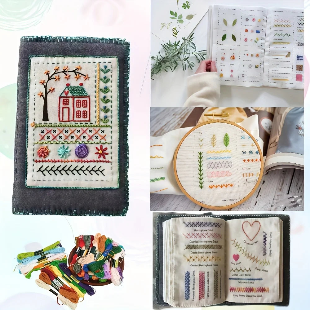 1 set of embroidery embroidery books, stitch books, DIY stitch books, embroidery sewing books, embroidery sewing books, embroide