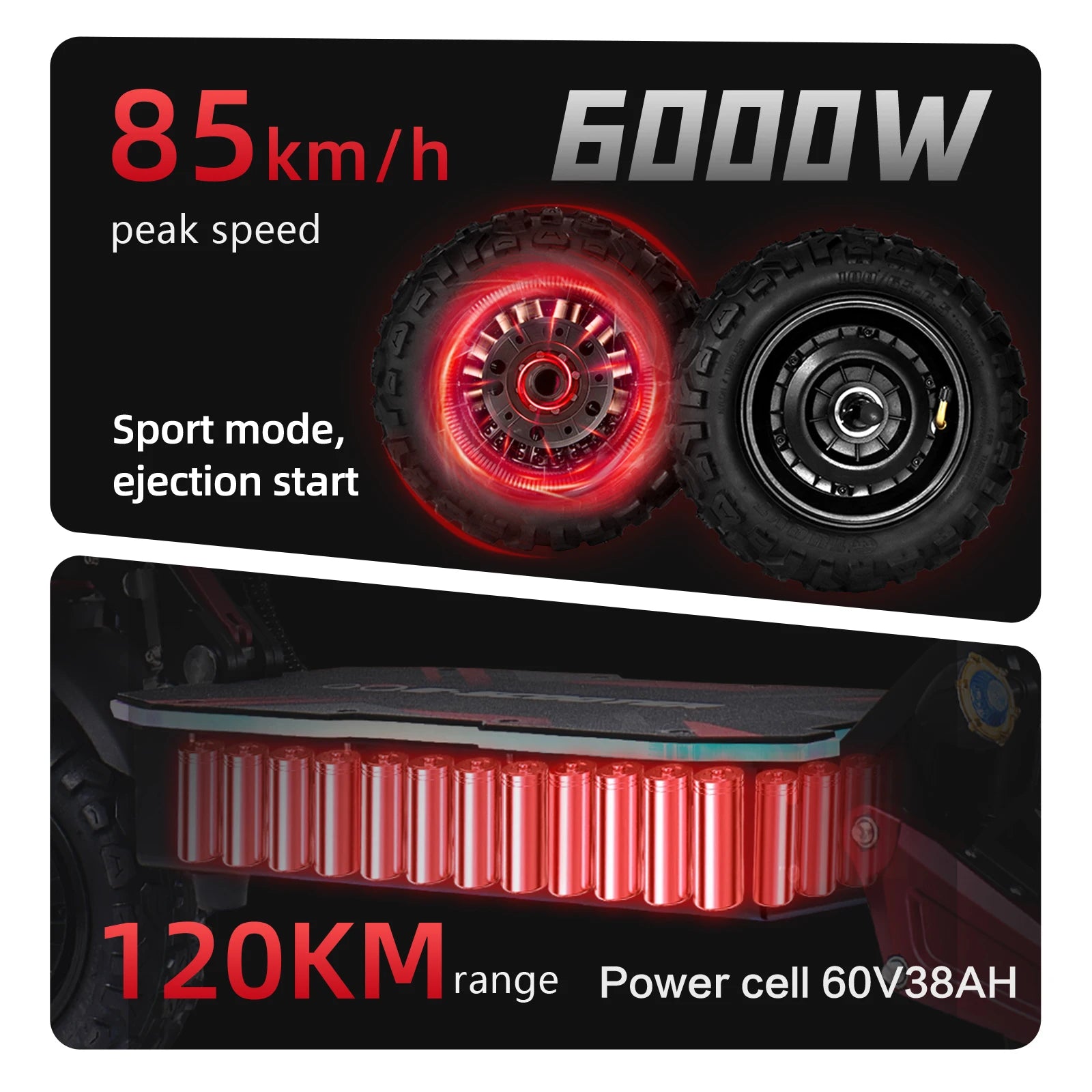Electric Scooter 6000W Travel Motor 60V38AH Battery NDavid Safety App Control Electric Scooter Silent Tire Electri