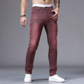 White Men's Stretch Skinny Jeans Fashion Casual Slim Straight Denim Trousers Male Gray Black Khaki Blue Pants Brand Clothing