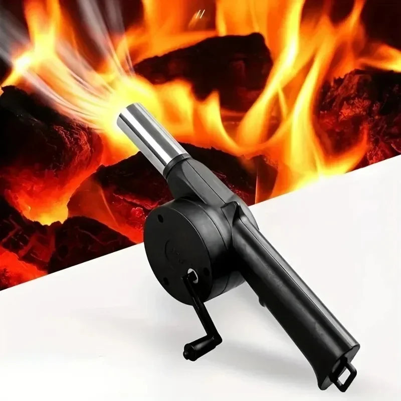 BBQ Fan Air Blower Fast Fire Starter Portable Manual Hand Crank for Outdoor Picnic Camping Cooking Barbecue Charcoal Grills Stov
