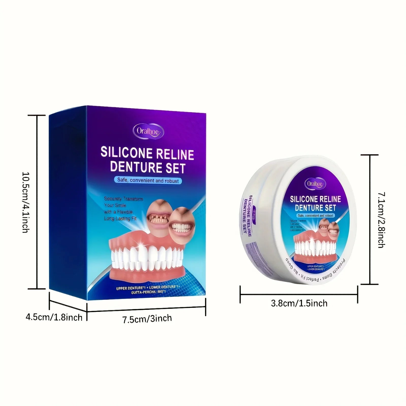 Comfortable snap-on veneers with secure fitting, upper & lower temporary cosmetic teeth, a natural and flawless smile. H2931-26