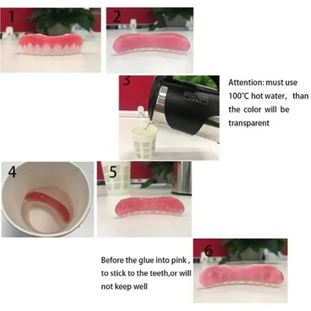 Comfortable snap-on veneers with secure fitting, upper & lower temporary cosmetic teeth, a natural and flawless smile. H2931-26