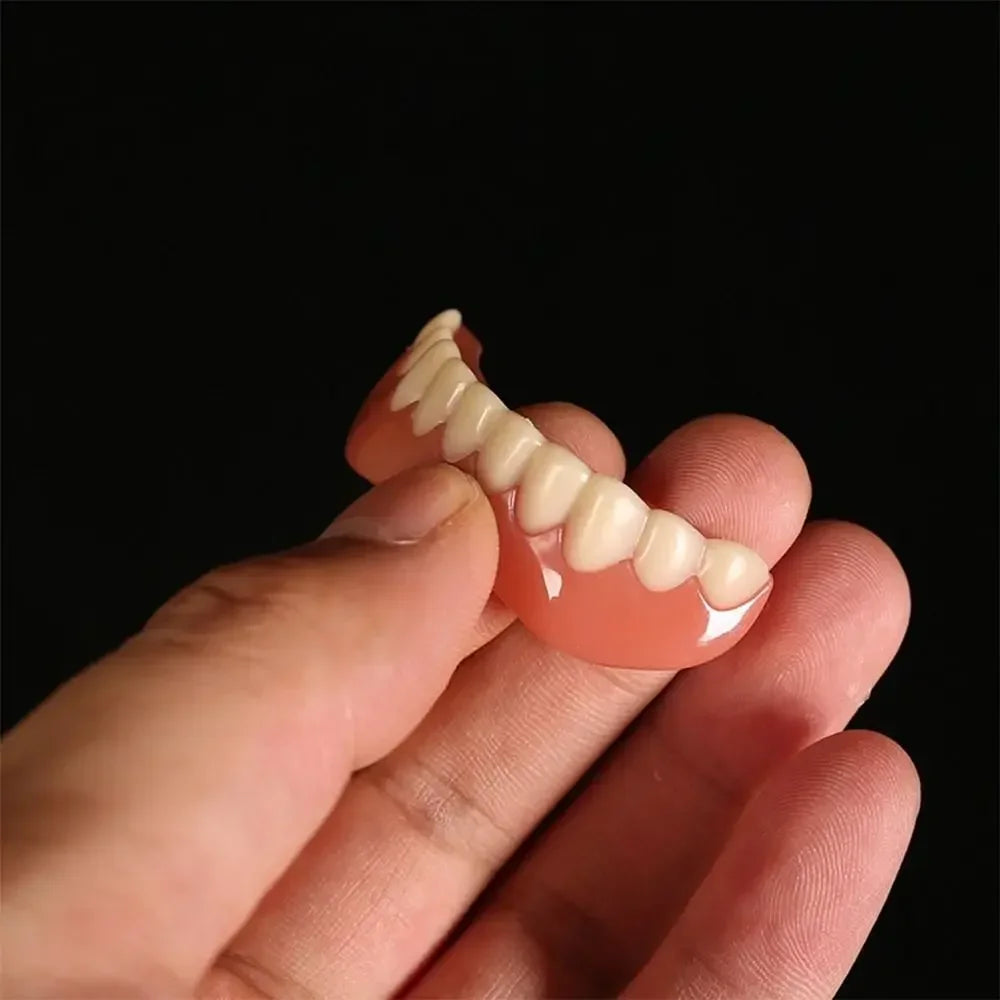 Comfortable snap-on veneers with secure fitting, upper & lower temporary cosmetic teeth, a natural and flawless smile. H2931-26