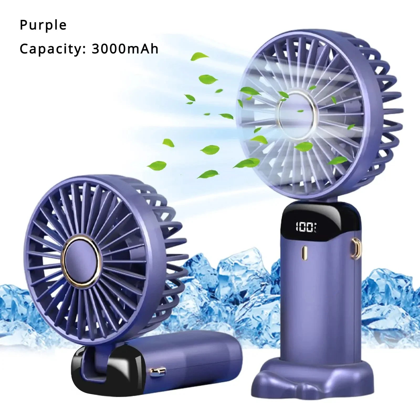 Portable 5000mAh Rechargeable Neck fan- 5-speed USB cooling fan