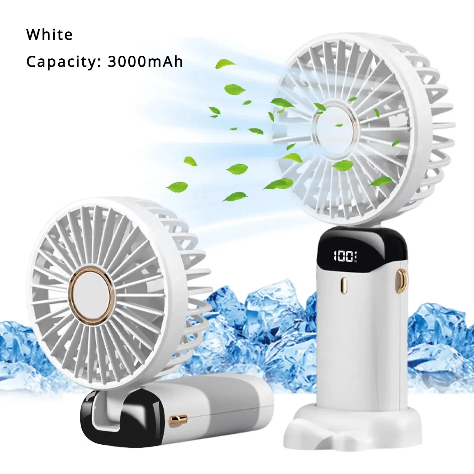 Portable 5000mAh Rechargeable Neck fan- 5-speed USB cooling fan