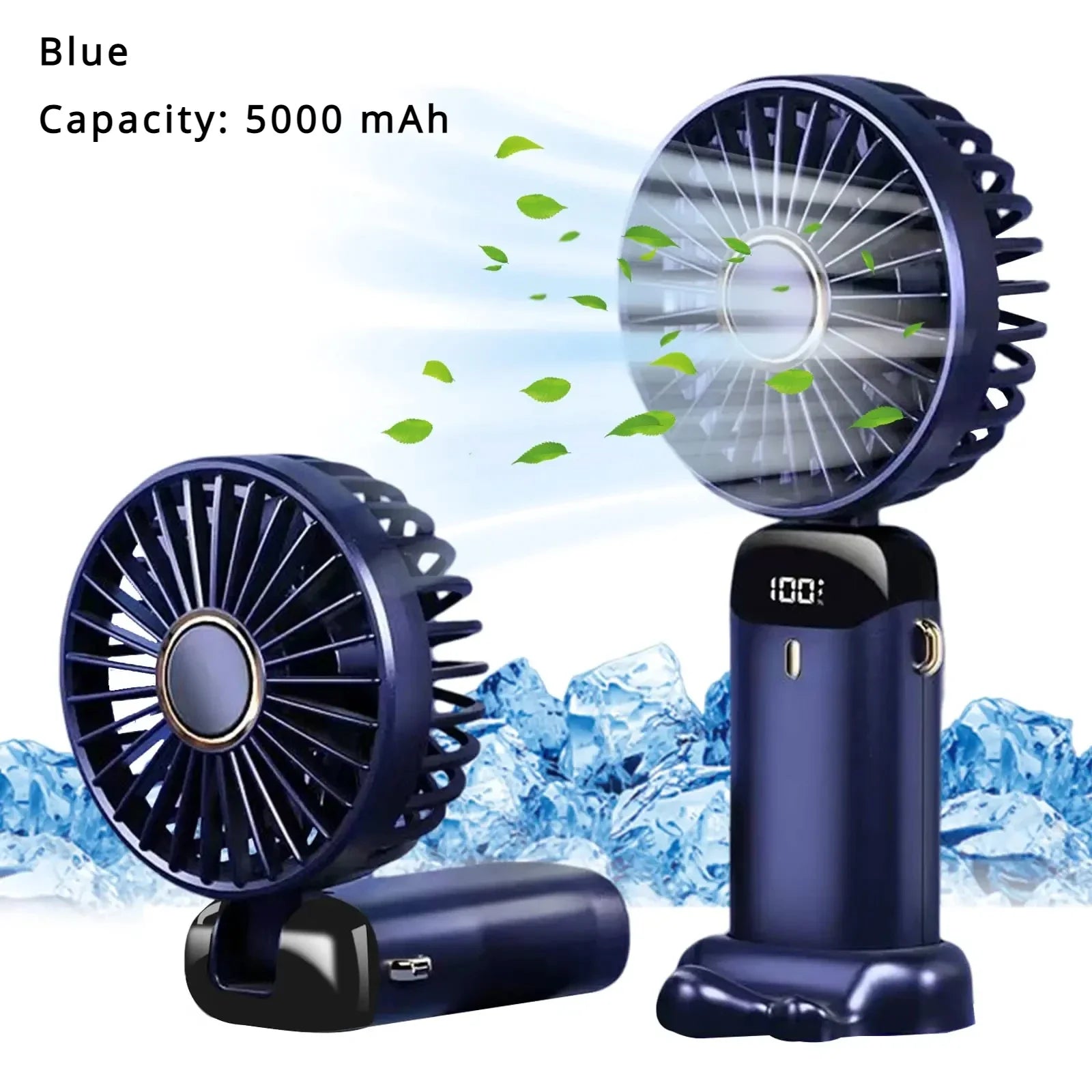 Portable 5000mAh Rechargeable Neck fan- 5-speed USB cooling fan