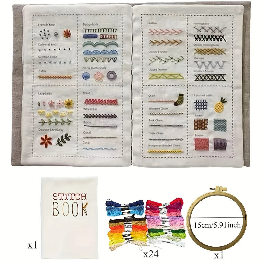 1 set of embroidery embroidery books, stitch books, DIY stitch books, embroidery sewing books, embroidery sewing books, embroide